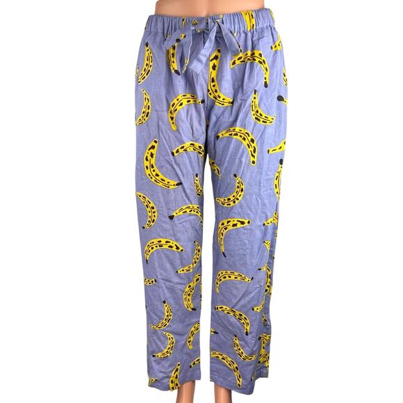 Periodical Blue Cool Bananas Straight Pull On Sleepwear Pajama Trousers Pants M - Picture 1 of 5